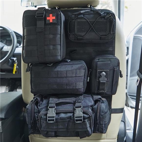 5 Pack Tactical Truck Organizer Back Seat Storage Car Seat Storage Bag Molle - Picture 1 of 7